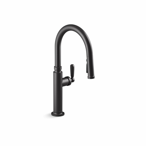 Kohler Pull-Down Kitchen Sink Faucet With Three-Function Sprayhead in Matte Black 28358-BL